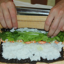 how to cook wrap rice in a roll