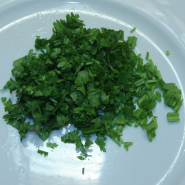 cilantro for enoki salad