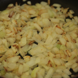 onions are fried for salad