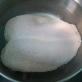chicken breast is boiled