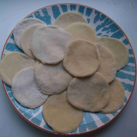 dough circles for dumplings