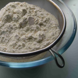 sift salted flour