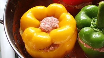 how much to cook stuffed peppers