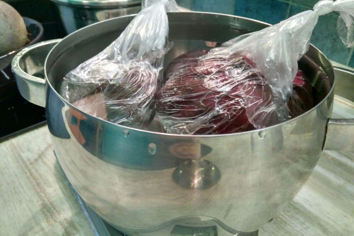 how to cook raw beets in a bag