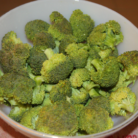 divided broccoli into inflorescences