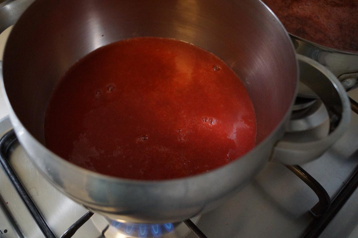 boil the berry over low heat
